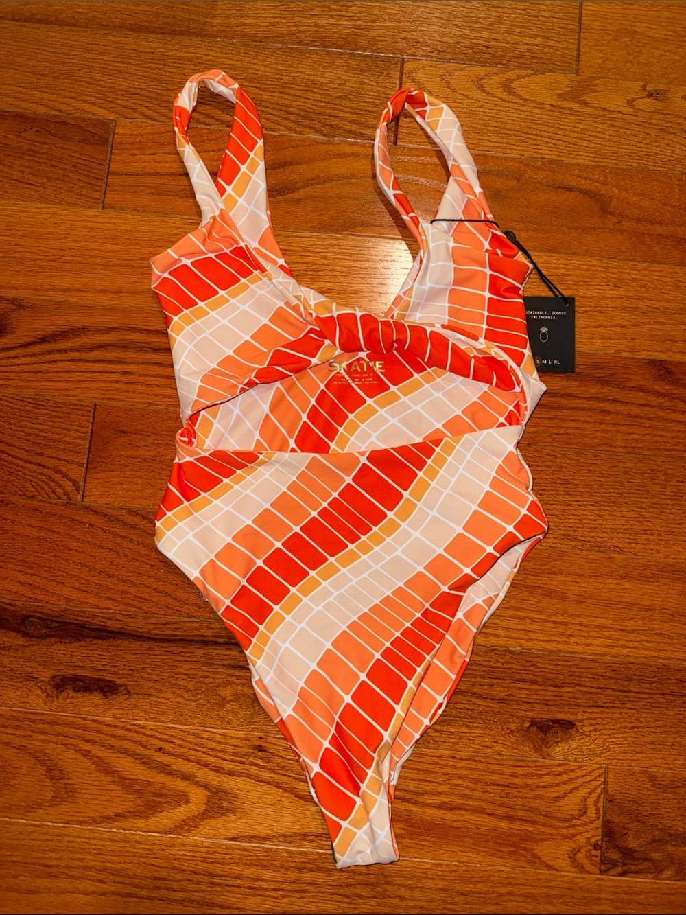 Skatie Striped One-Piece cut out Chloe Swimsuit in San Clemente S NEW